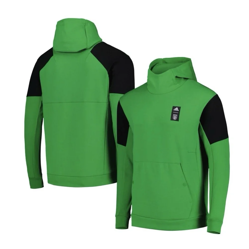 Adidas Austin Football Club Men's Player Travel Pullover Hoodie Green 3XL NWT